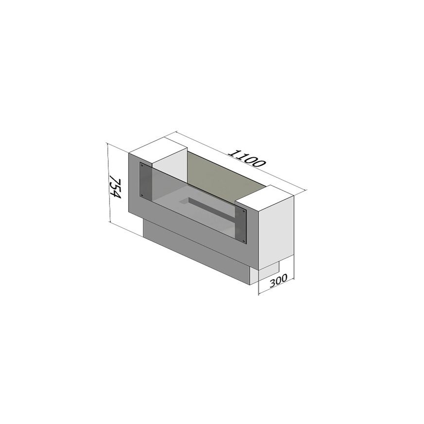 InFire - Τζάκι Βιοαιθανόλης  BIO 110x75 cm 3kW δύο όψεων