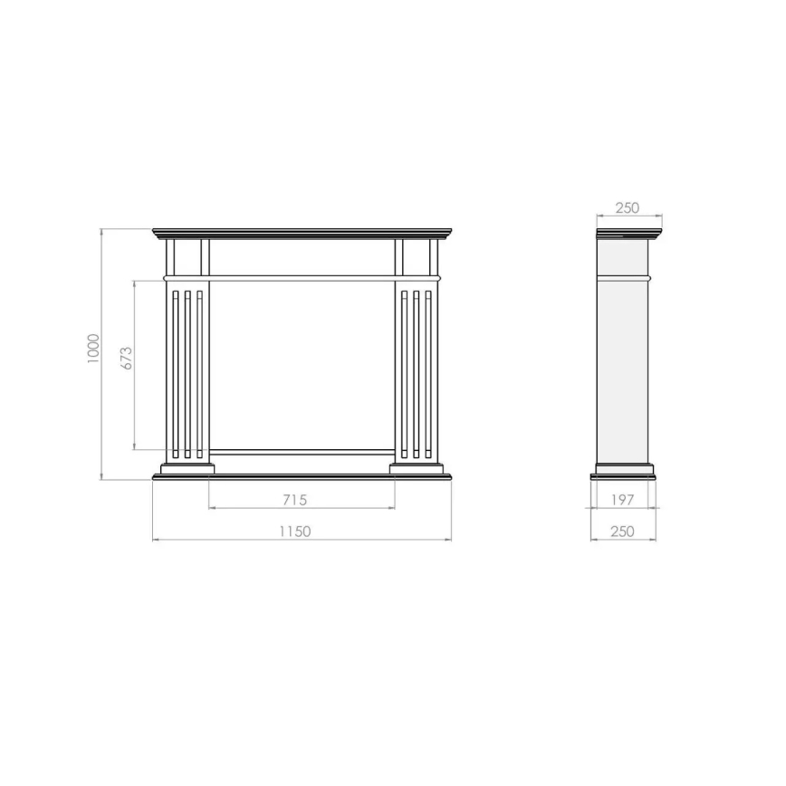 InFire -Τζάκι Βιοαιθανόλης BIO 115x100 cm 3kW λευκό