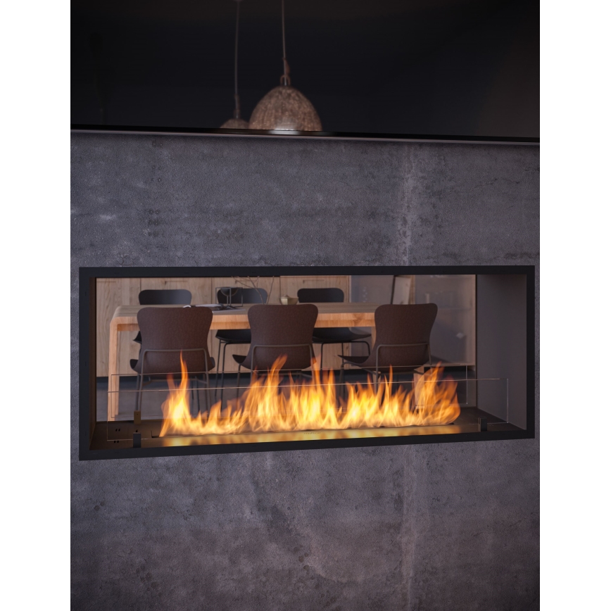 InFire - Χωνευτό Τζάκι BIO 48,5x123,5 cm 6kW μαύρο