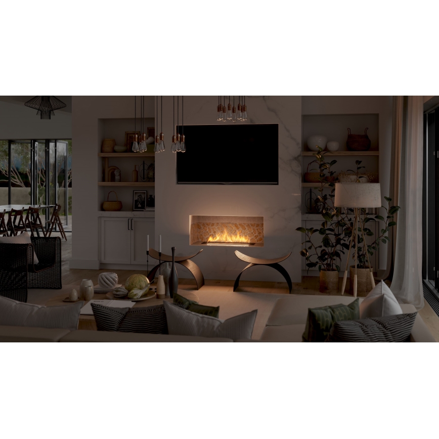 InFire - Χωνευτό Τζάκι BIO 7,5x80 cm 6kW μαύρο