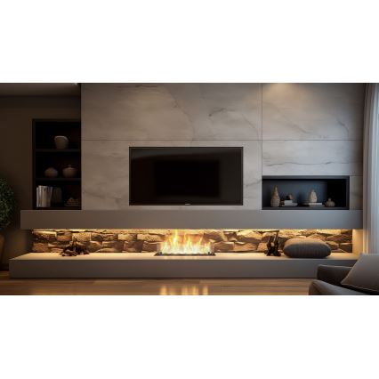 InFire - Χωνευτό Τζάκι BIO 8,5x60 cm 3,5kW μαύρο