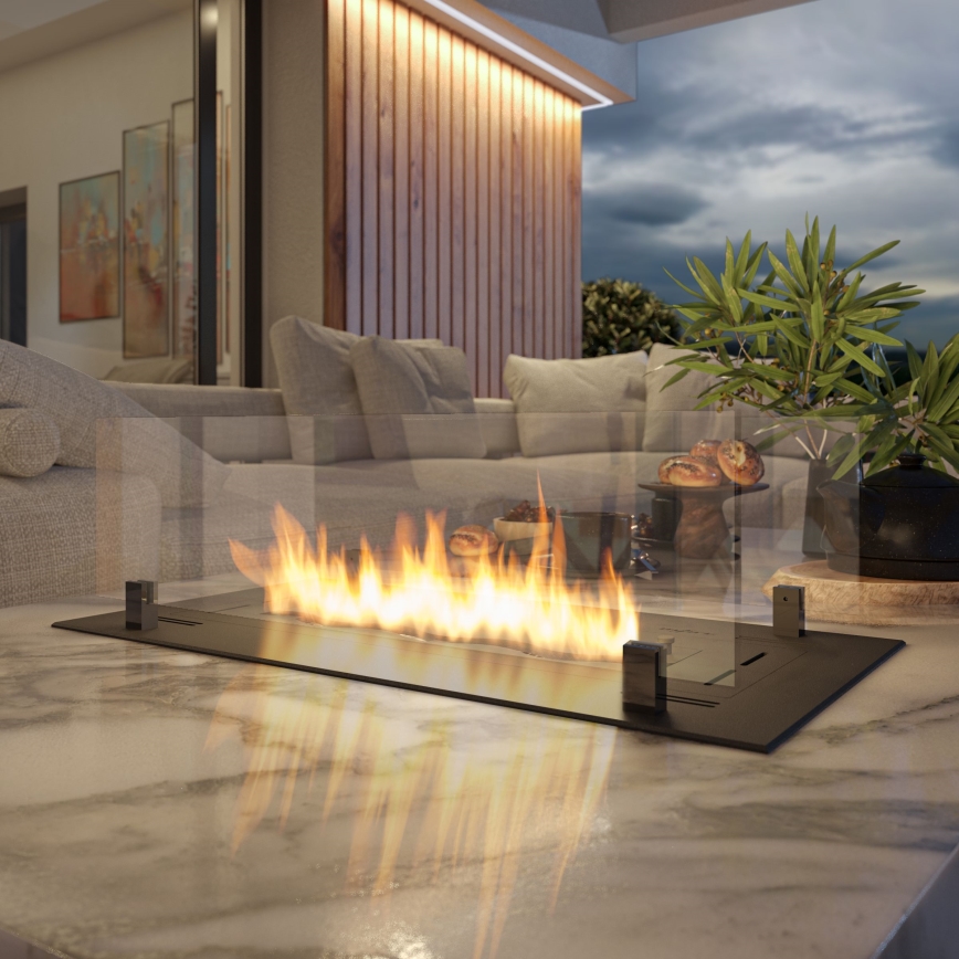 InFire - Χωνευτό Τζάκι BIO 8,5x80 cm 3,5kW μαύρο