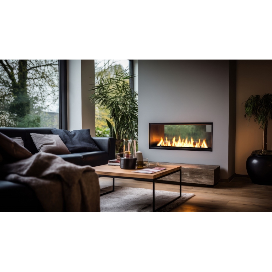InFire - Χωνευτό Τζάκι BIO 48,5x123,5 cm 6kW μαύρο