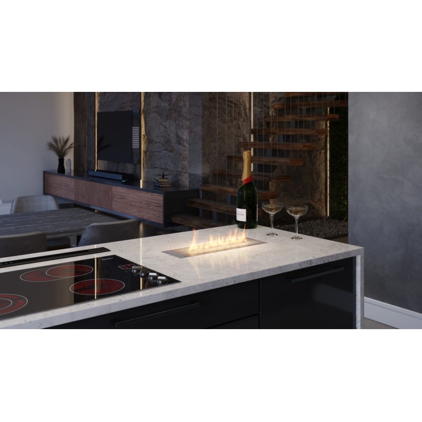 InFire - Χωνευτό Τζάκι BIO 5,5x50 cm 3kW ματ χρώμιο