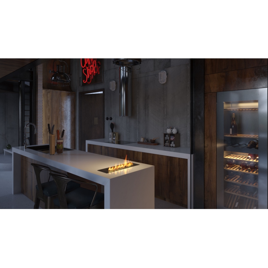 InFire - Χωνευτό Τζάκι BIO 7,5x50 cm 3,5kW μαύρο