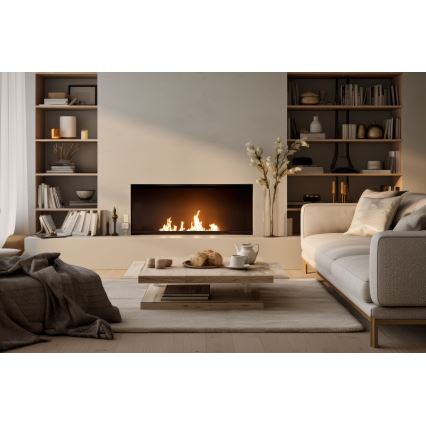 InFire - Χωνευτό Τζάκι BIO 7,5x60 cm 3,5kW μαύρο