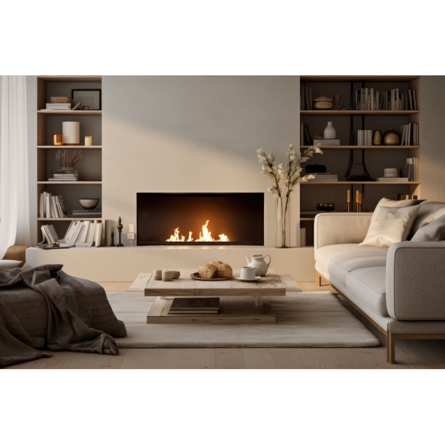 InFire - Χωνευτό Τζάκι BIO 7,5x60 cm 3,5kW μαύρο