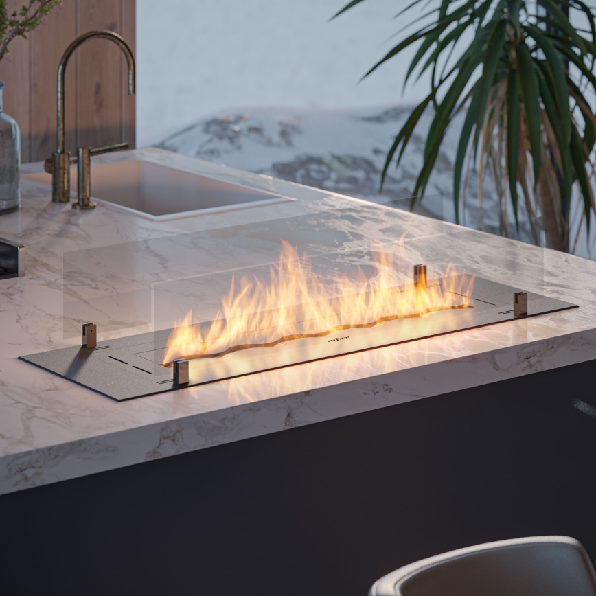 InFire - Χωνευτό Τζάκι BIO 8,5x100 cm 6kW μαύρο