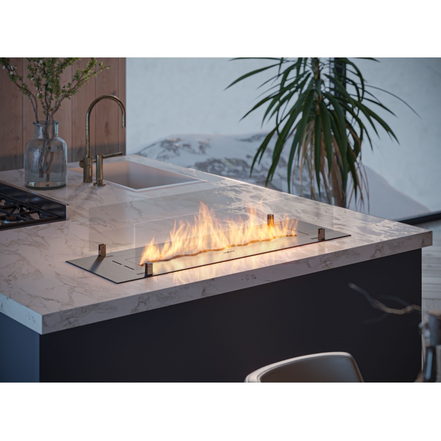 InFire - Χωνευτό Τζάκι BIO 8,5x100 cm 6kW μαύρο