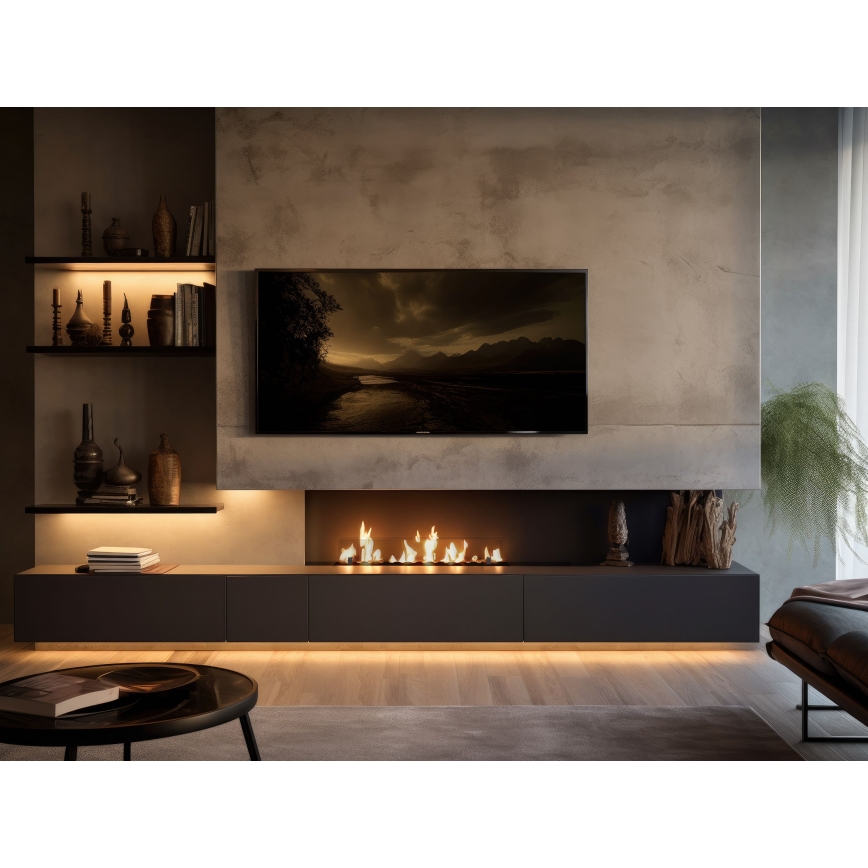InFire - Χωνευτό Τζάκι BIO 8,5x100 cm 6kW μαύρο