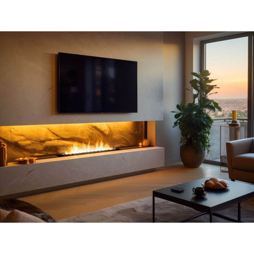 InFire - Χωνευτό Τζάκι BIO 8,5x120 cm 6kW μαύρο