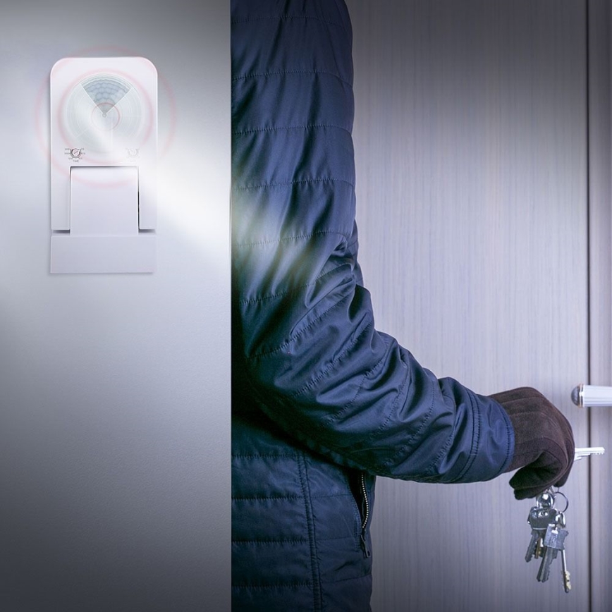 Infrared Εξωτερικού χώρου αισθητήρας κίνησης 360° 1000W/230V IP65 λευκό