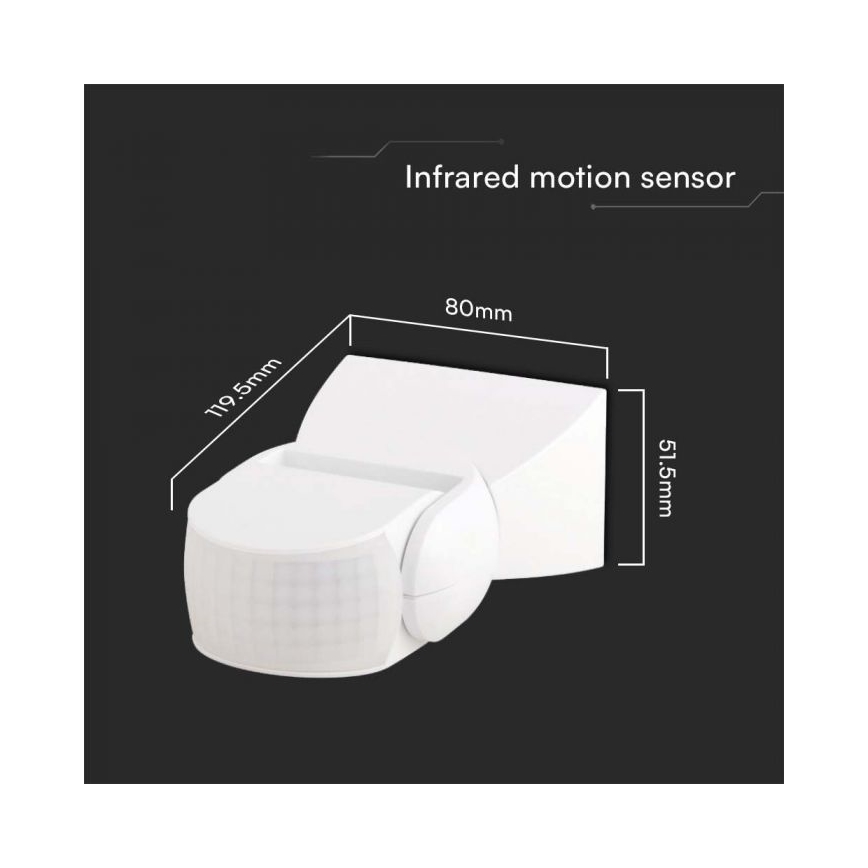 Infrared Εξωτερικού χώρου motion αισθητήρας 180° 230V IP65 λευκό