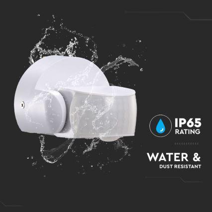 Infrared Εξωτερικού χώρου αισθητήρας κίνησης 180/360° 600W/230V IP65 λευκό