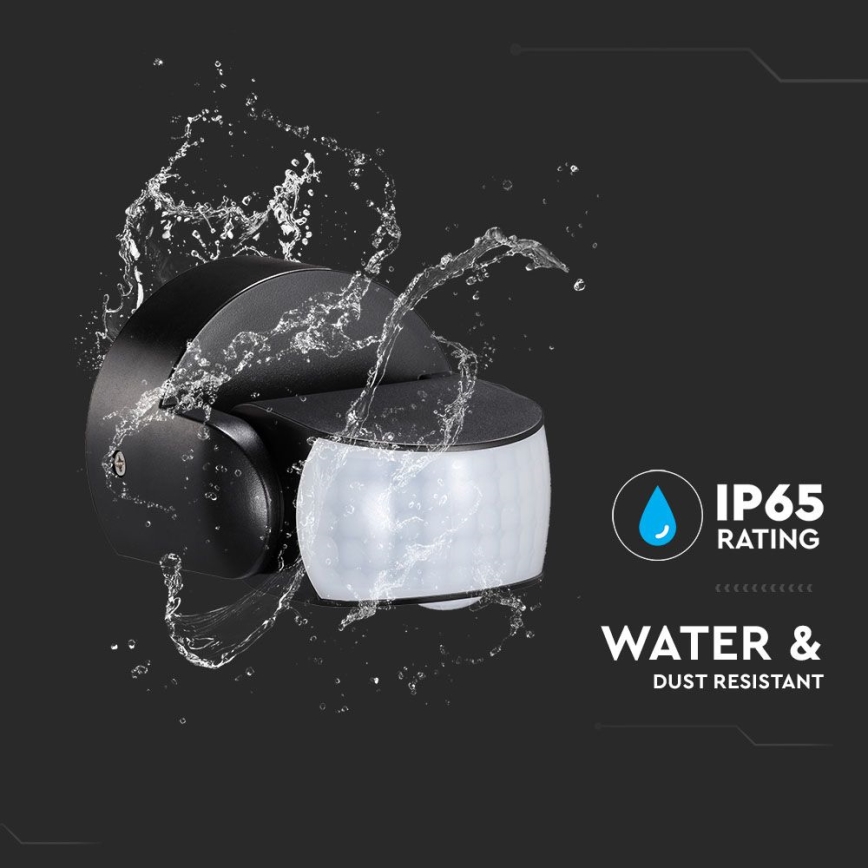 Infrared Εξωτερικού χώρου αισθητήρας κίνησης 180/360° 600W/230V IP65 μαύρο