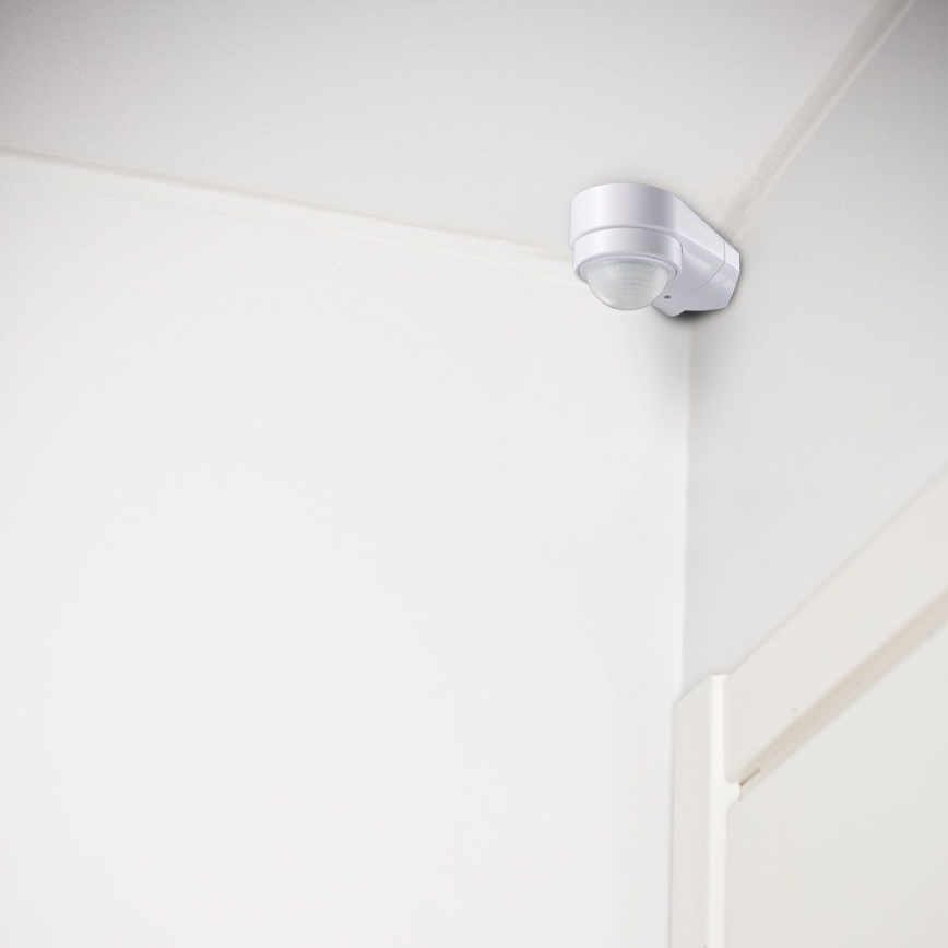 Infrared Εξωτερικού χώρου αισθητήρας κίνησης 240° 600W/230V IP65 λευκό