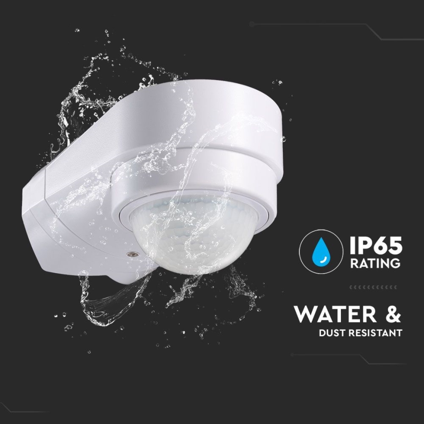 Infrared Εξωτερικού χώρου αισθητήρας κίνησης 240° 600W/230V IP65 λευκό