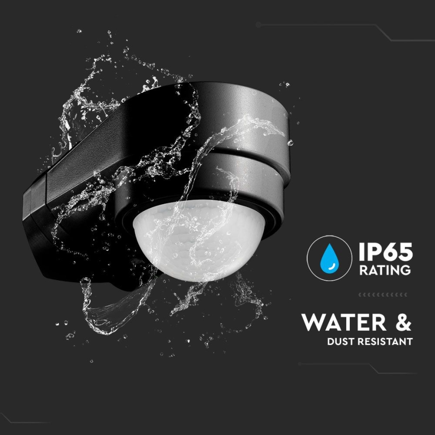 Infrared Εξωτερικού χώρου αισθητήρας κίνησης 240° 600W/230V IP65 μαύρο