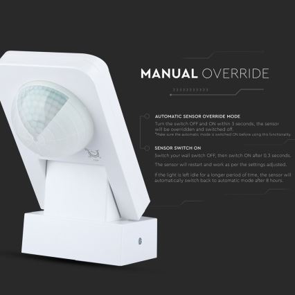 Infrared Εξωτερικού χώρου αισθητήρας κίνησης 360° 1000W/230V IP65 λευκό