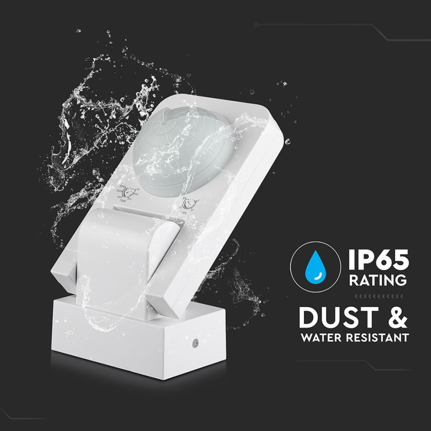 Infrared Εξωτερικού χώρου αισθητήρας κίνησης 360° 1000W/230V IP65 λευκό