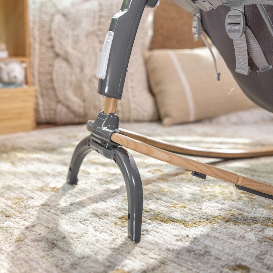 Ingenuity - Παιδικό κουνιστό κρεβατάκι με δόνηση και μελωδία EVERY SEASON WESLEY 3xC γκρι