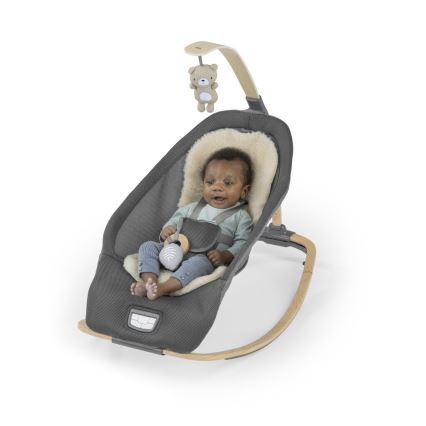 Ingenuity - Παιδικό κουνιστό κρεβατάκι με δόνηση και μελωδία EVERY SEASON WESLEY 3xC γκρι