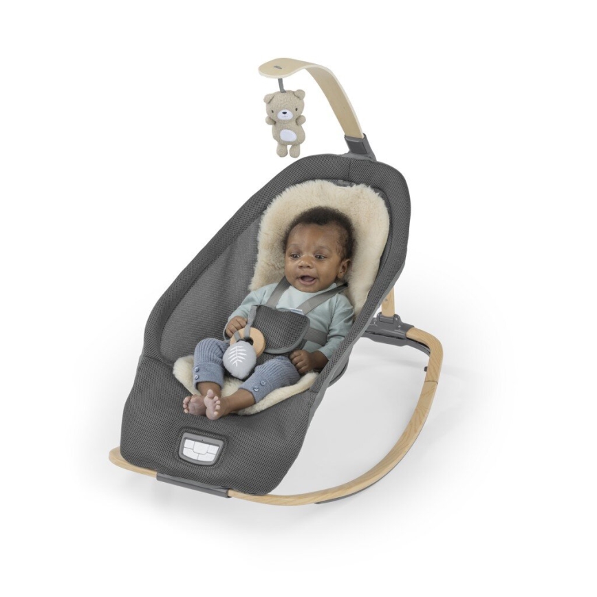 Ingenuity - Παιδικό κουνιστό κρεβατάκι με δόνηση και μελωδία EVERY SEASON WESLEY 3xC γκρι