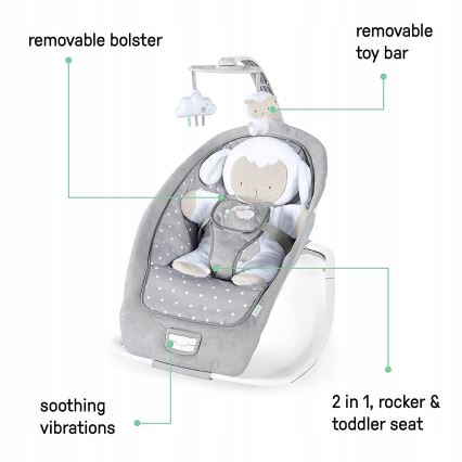 Ingenuity - Κούνια μωρού με μελωδία CUDDLE LAMB 3xLR14