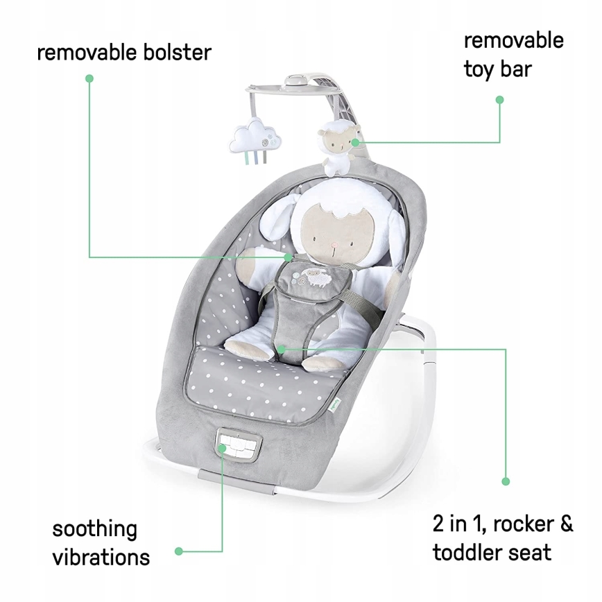 Ingenuity - Κούνια μωρού με μελωδία CUDDLE LAMB 3xLR14