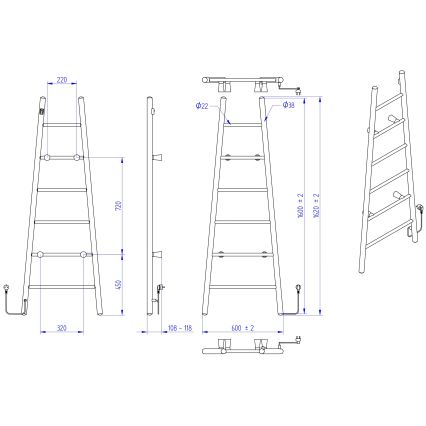 Instal Projekt - Ηλεκτρική απλώστρα ρούχων ESCE 170W 160x60 cm λευκή