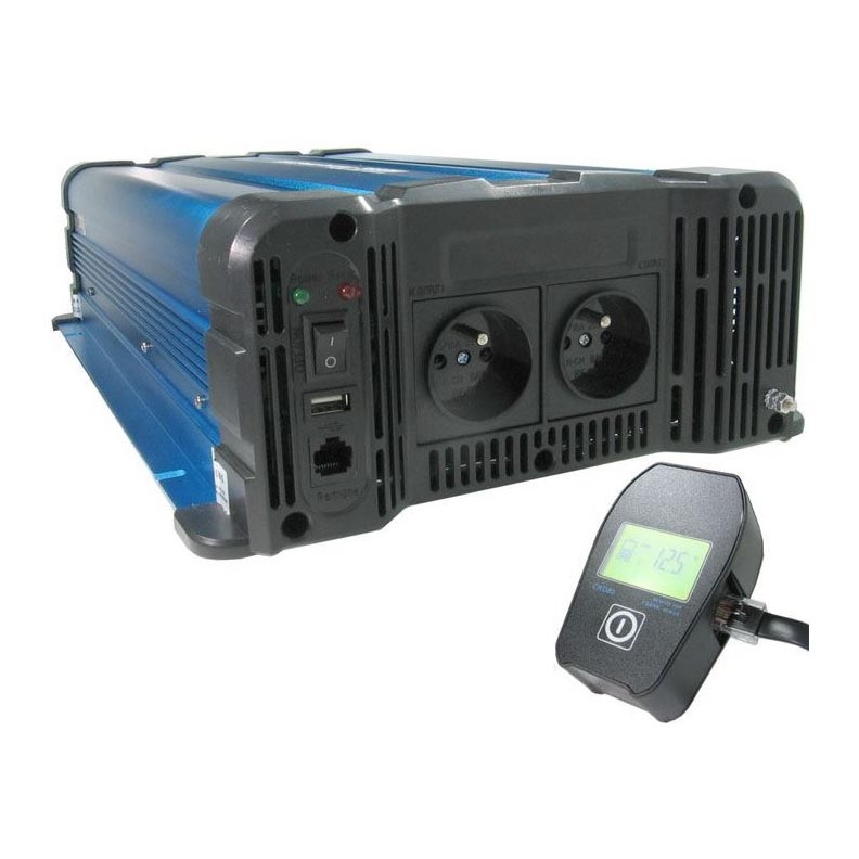 Inverter καθαρού ημιτόνου3000W/12/230V + ενσύρματο τηλεχειριστήριο