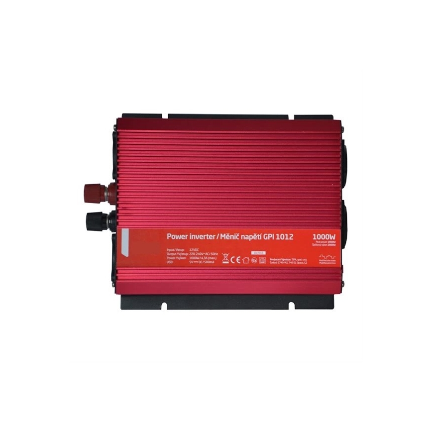 Inverter - μετατροπέας τάσης 1000W/12/230V + USB