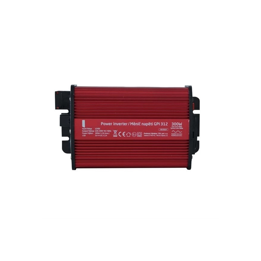 Inverter - μετατροπέας τάσης 300W/12/230V + USB