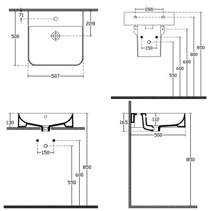 Isvea - Επιτραπέζιος/κρεμαστός νιπτήρας SOTT AQUA 50x50 cm κεραμικός/λευκός