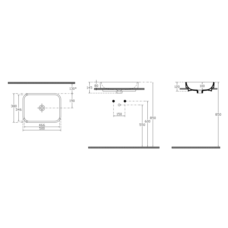 Isvea - Επιτραπέζιος νιπτήρας AQUA 50x38 cm κεραμικός/λευκός