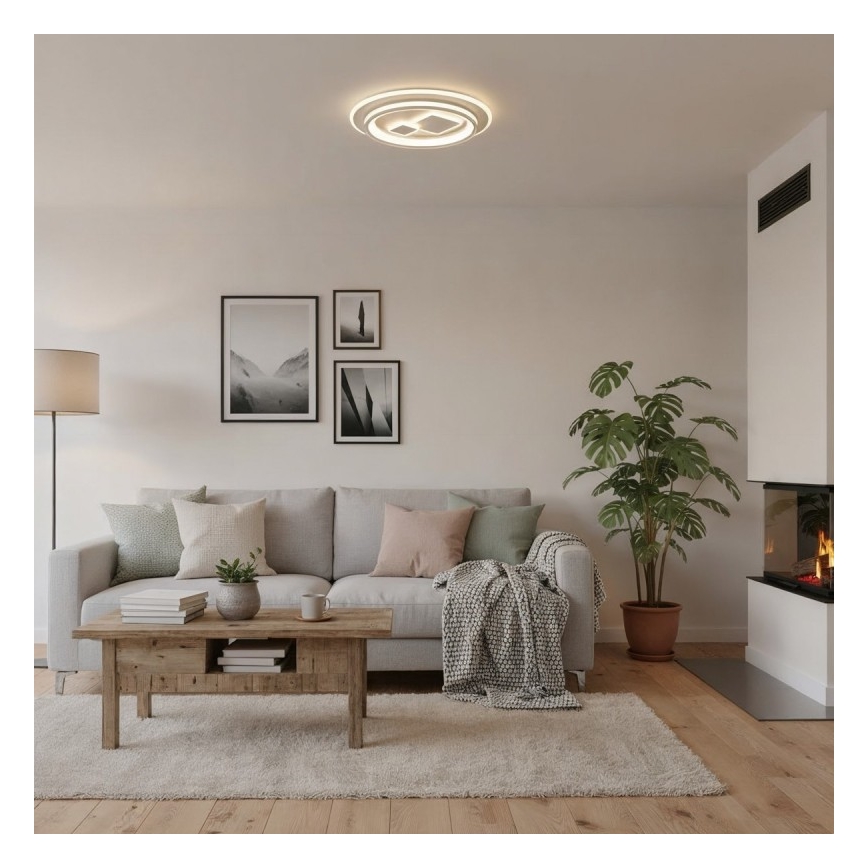 ITALUX - Ρυθμιζόμενο φωτιστικό οροφής PARCO LED/55W/230V 3000-6500K διάμ. 50 cm λευκό + τηλεχειριστήριο