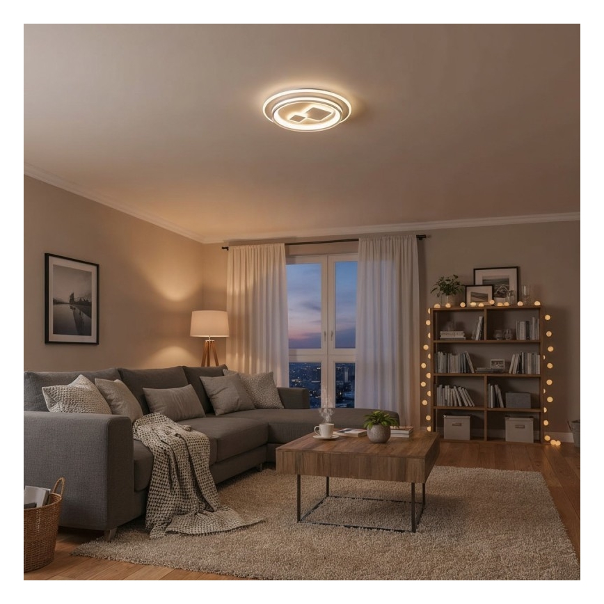 ITALUX - Ρυθμιζόμενο φωτιστικό οροφής PARCO LED/55W/230V 3000-6500K διάμ. 50 cm λευκό + τηλεχειριστήριο