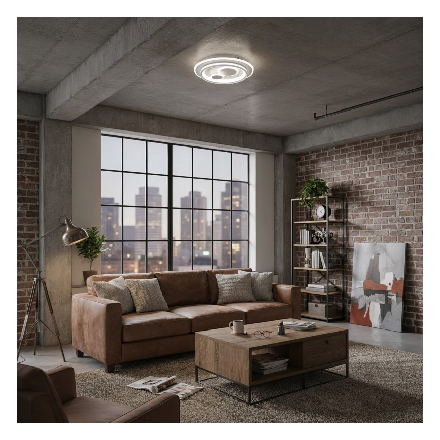 ITALUX - Ρυθμιζόμενο LED φωτιστικό οροφής PARCO LED/55W/230V 3000-6500K Ø 50 cm λευκό + τηλεχειριστήριο