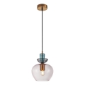 ITALUX - Κρεμαστό φωτιστικό με καλώδιο FANDA 1xE27/40W/230V χρυσό/καπνιστό γκρι