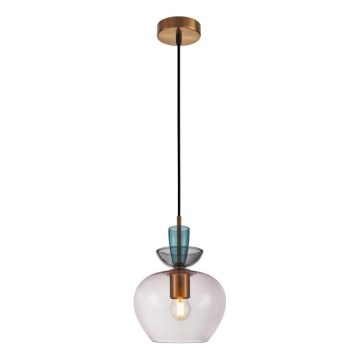 ITALUX - Κρεμαστό φωτιστικό με καλώδιο FANDA 1xE27/40W/230V χρυσό/καπνιστό γκρι