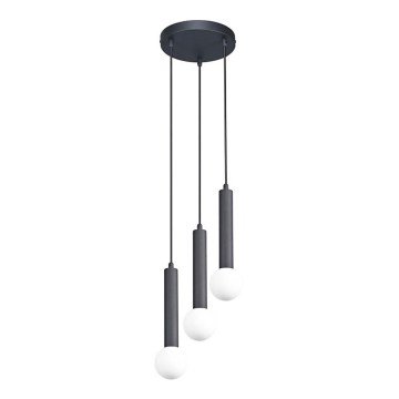 ITALUX - Κρεμαστό φωτιστικό με καλώδιο FILANO 3xG9/5W/230V μαύρο