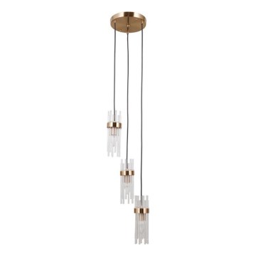 ITALUX - Κρεμαστό φωτιστικό με καλώδιο TARASO 3xE14/40W/230V χρυσό