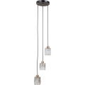 ITALUX - Κρεμαστό φωτιστικό με καλώδιο TORNO 3xE14/40W/230V μαύρο/χρυσό