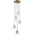 ITALUX - Κρεμαστό φωτιστικό με καλώδιο TORNO 5xE14/40W/230V χρυσό