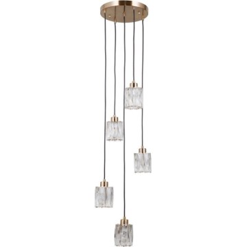 ITALUX - Κρεμαστό φωτιστικό με καλώδιο TORNO 5xE14/40W/230V χρυσό