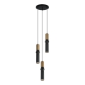 ITALUX - Κρεμαστό φωτιστικό οροφής τρίφωτο ISIDORA 3xGU10/25W/230V μαύρο/μπρονζέ