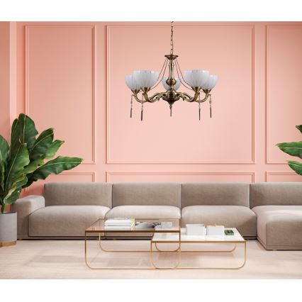 ITALUX - Πολύφωτο με αλυσίδα BAXIO 5xE27/60W/230V