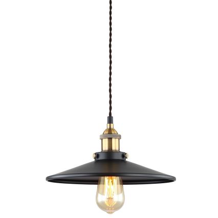 ITALUX - Πολύφωτο με συρματόσχοινο VERDA 1xE27/40W/230V διάμετρος 26 cm μαύρο
