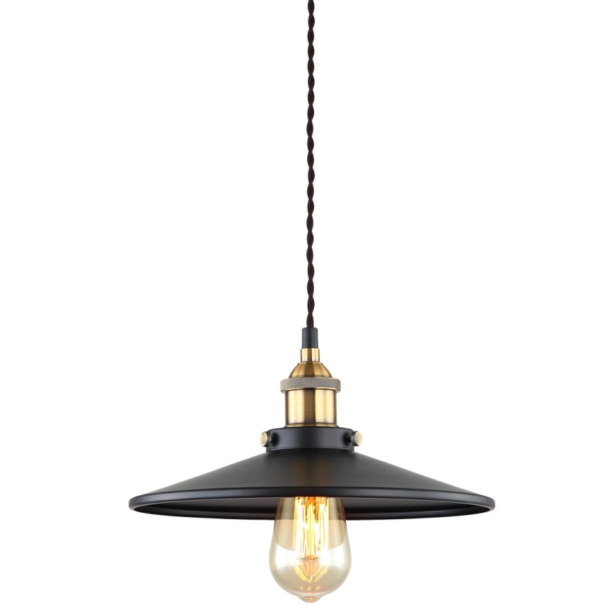 ITALUX - Πολύφωτο με συρματόσχοινο VERDA 1xE27/40W/230V διάμετρος 26 cm μαύρο