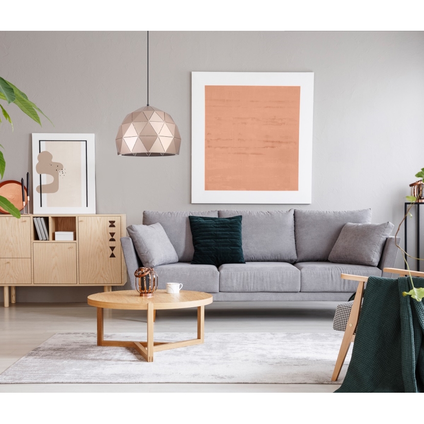 ITALUX - Κρεμαστό φωτιστικό οροφής καμπάνα HARLEY 1xE27/40W/230V Ροζ χρυσό